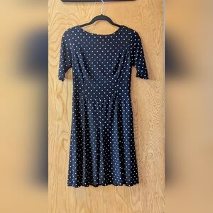 Lauren Ralph Lauren Black and White Polka Dot Midi Dress